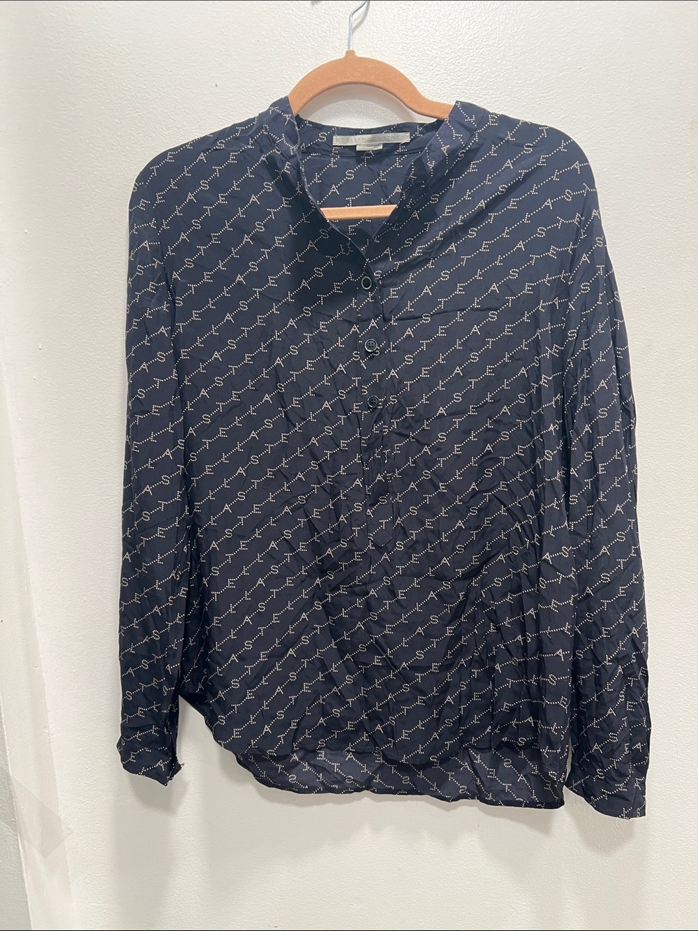 Stella McCartney Monogram Print  Silk Shirt
